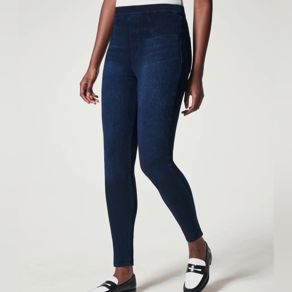 Spanx Jean-ish Dark Wash Jegging Jean Ankle Leggings Shaping Slimming Size XS